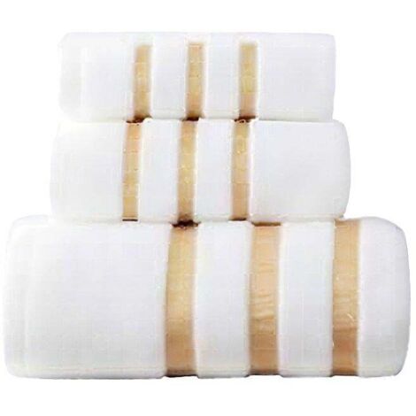 Lot de 3 serviettes douces et absorbantes pour le visage, idéales pour la salle de bain et un usage quotidien à domicile. Séchage rapide. Blanches.