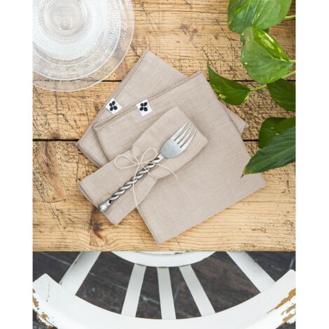 Lot de 3 serviettes gaze de coton 40 x 40 cm gaïa pampa Naturel