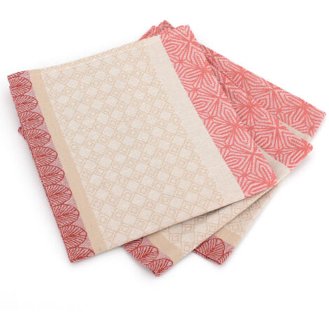 Lot de 3 serviettes table Jacquard CHARLESTON