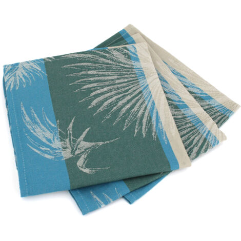 Lot de 3 serviettes table Jacquard coton PALMIER