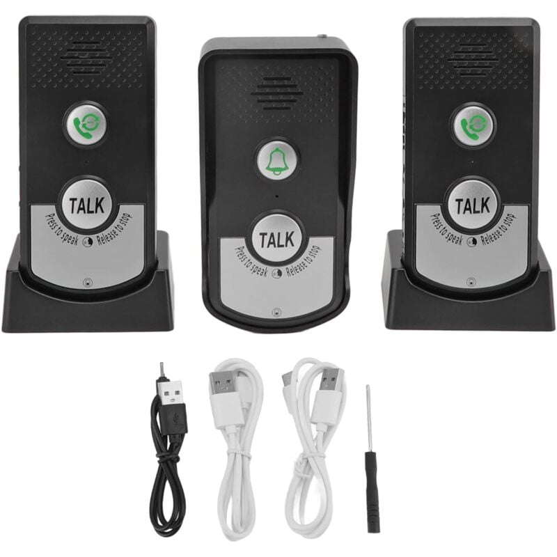 Gotrays - Lot de 3 Sonnette D'Interphone Vocal, 1000 m de Charge usb Intelligente sans Fil Appel Sonnette étanche sans Fil Interphone de Sonnette