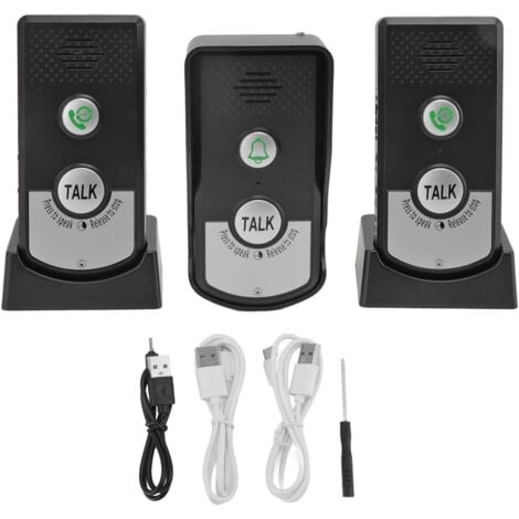 3 Sonnette D'Interphone Vocal, 1000 M de Charge USB Intelligente sans Fil Appel Sonnette étanche sans Fil Interphone de Sonnette pour Bureau à Domicile -ANPVIZ