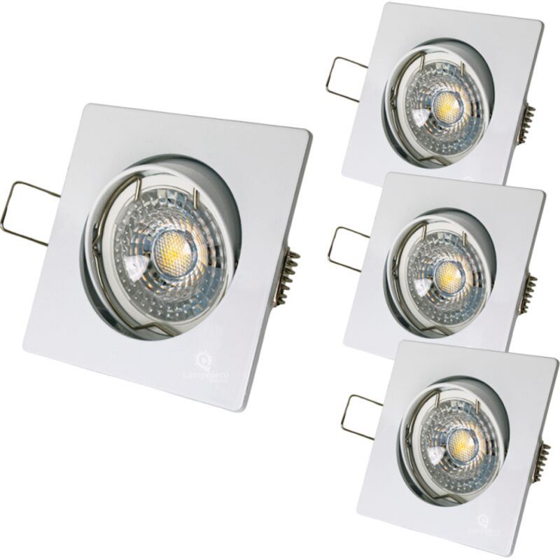 Lot de 3 Spot led carré blanc 230v 38° blanc chaud