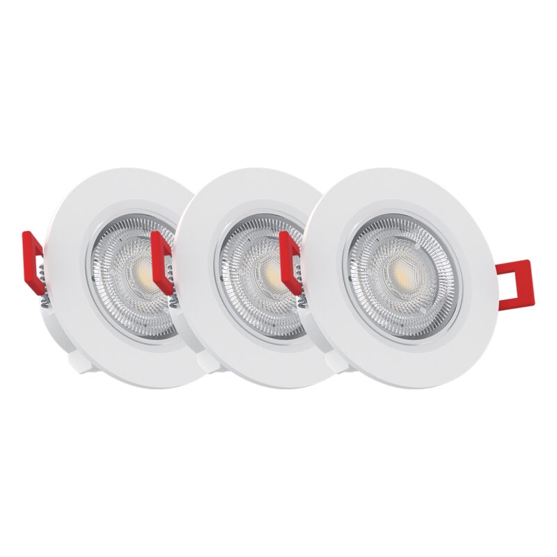 Lot de 3 spots &agrave; led int&eacute;gr&eacute;s - 345 lumens