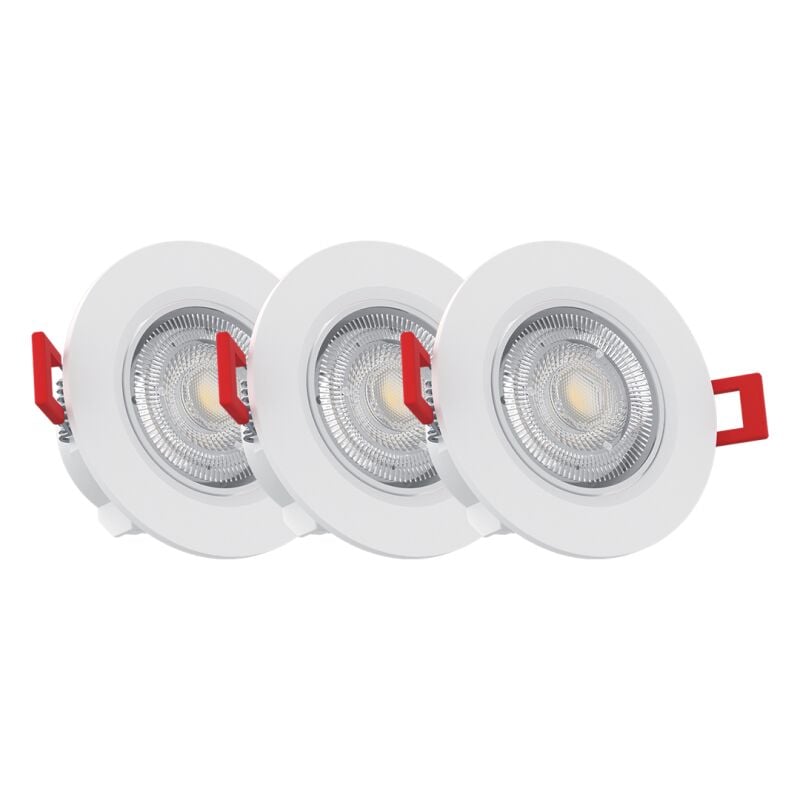 Xanlite - Lot de 3 Spots Encastrable led Intégrés - Dimmable et Orientable - cons. 5W (eq. 50W) - 345 lumens - Blanc neutre - PACK3SEL345CWD