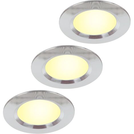 Lot de 3 spots de plafond 12V, ouverture de 55 mm, câble de 17 cm, indice de protection IP52, adaptés aux armoires à miroirs, vitrines, meubles et armoires.
