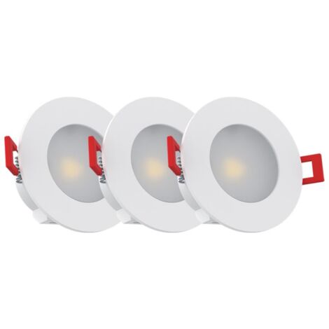 XANLITE Lot de 3 Spots Encastrable LED Intégrés - IP 65 pour salle de bain - cons. 4,7W (eq. 50W) - 345 lumens - Blanc neutre