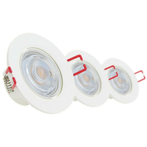 Lot de 3 Spots Encastrable LED Intégrés - Orientable - cons. 4.5W (eq. 50W) - 345 lumens - Blanc neutre