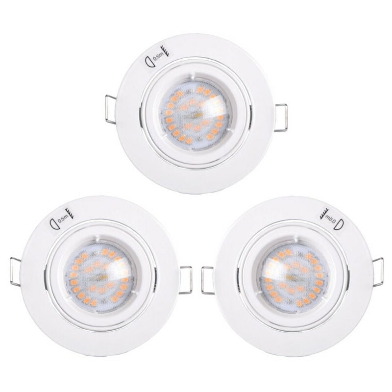Lot de 3 Spots Encastrables Orientables led 35W Rond Blanc Woltz