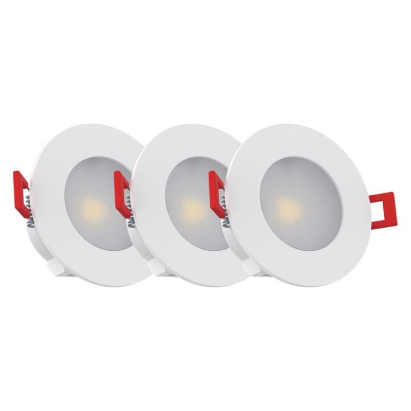 Xanlite - Lot de 3 Spots Encastrable led Intégrés - ip 65 pour salle de bain - cons. 4,7W (eq. 50W) - 345 lumens - Blanc neutre - PACK3SEL345CWIP