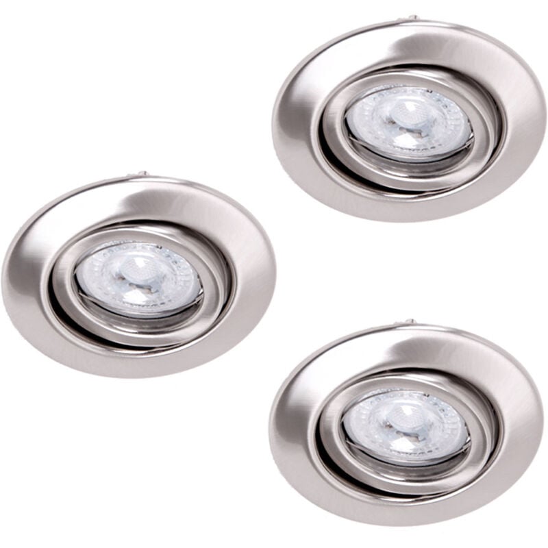 Lot de 3 spots led encastrables spots lumières lampe orientable brossé Paulmann 920.26