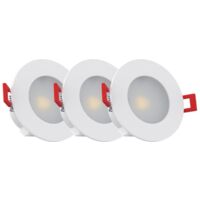 Lot de 3 spots LED intégrés - 345 lumens - spéciale salle de bain