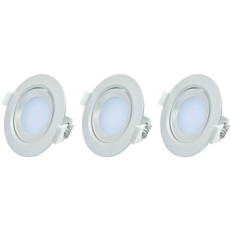 Lot de 3 spots leds intégré 5W aluminium encastrement orientables