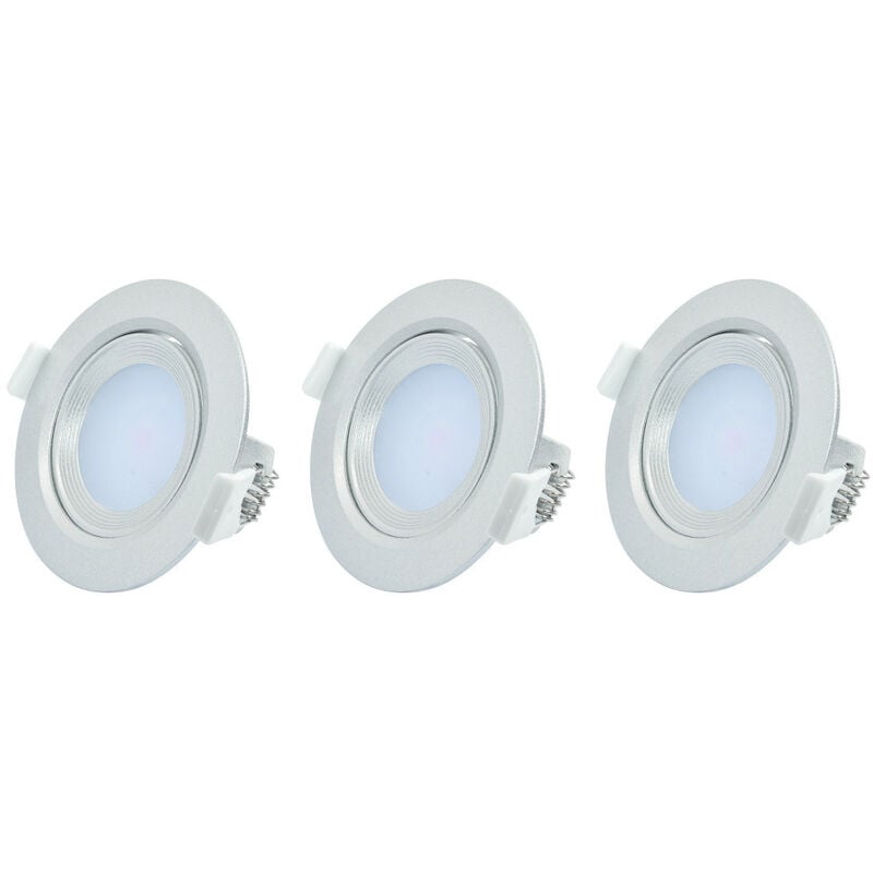Lot de 3 spots leds intégré 5W aluminium encastrement orientables