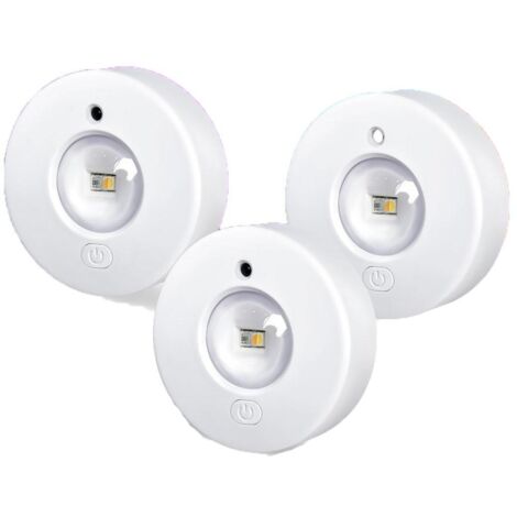 Lot de 3 spots sans fil pour meubles-Spots sans fil avec télécommande -Rechargeables par USB-Éclairage LED-Intensité réglable-Blanc