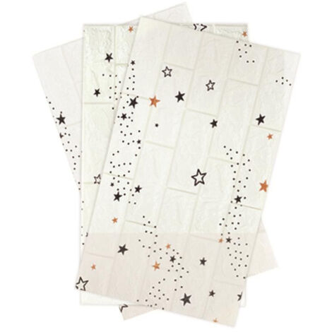 Lot de 3 Stickers Effet Brique "Adhésif" 70cm Blanc