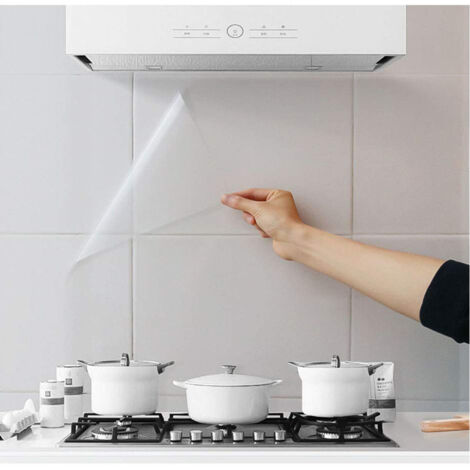 Lot de 3 stickers muraux résistants à l'huile, stickers muraux anti-éclaboussures pour la cuisine, transparents, imperméables