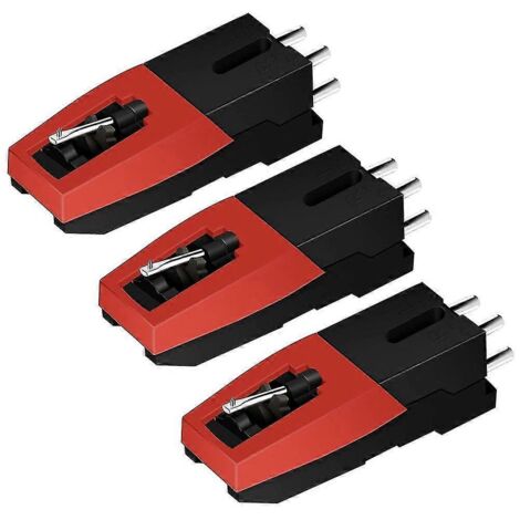 Lot de 3 stylets magnétiques pour disques vinyle LP avec aiguille intégrée, accessoires pour platine phonographe.