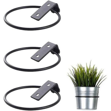 Lot de 3 Support Mural pour Pot de Fleur,Support de pot de Fleur Pliable en Métal, mur de Support de pot de Fleur Extérieur de Jardin à la Maison (17,5 x 15 x 6,2 cm)