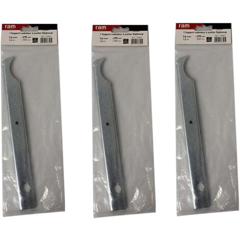 Lot de 3 supports à sceller pour radiateur en fonte type rideau - longueur axe 260 mm - longueur totale 290 mm - Ram