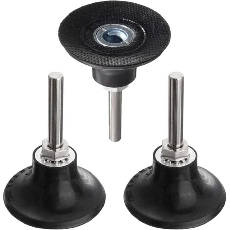 Lot de 3 supports de disques abrasifs - 1/4" (6,35 mm) - Tige universelle - Remplacement rapide pour outil rotatif rond Roloc - Ponçage - Disques de polissage