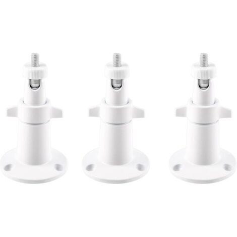 Lot de 3 supports muraux en métal blanc pour caméras de sécurité intelligentes Arlo – Support intérieur/extérieur réglable pour caméras Arlo et autres modèles compatibles