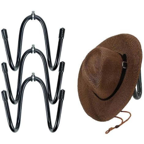 Lot de 3 supports muraux pour chapeaux de cowboy (chapeaux non inclus)