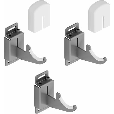 Lot de 3 supports muraux pour radiateurs en aluminium – Réglage vertical/horizontal – Capacité 50 kg par support – Couverture ABS blanche