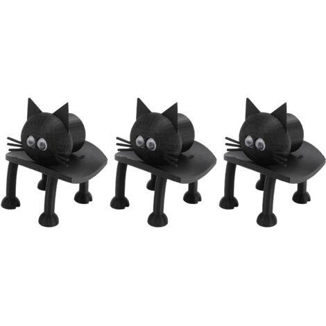 Lot de 3 supports pour papier toilette en forme de chat noir – Organiseurs amusants sur pied pour salle de bain et cuisine