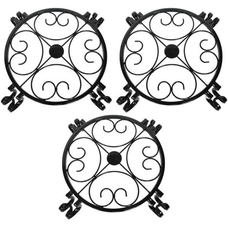 Lot de 3 supports pour plantes d'intérieur et d'extérieur, supports robustes pour grandes plantes, support en métal antirouille pour plantes à usage domestique (B)