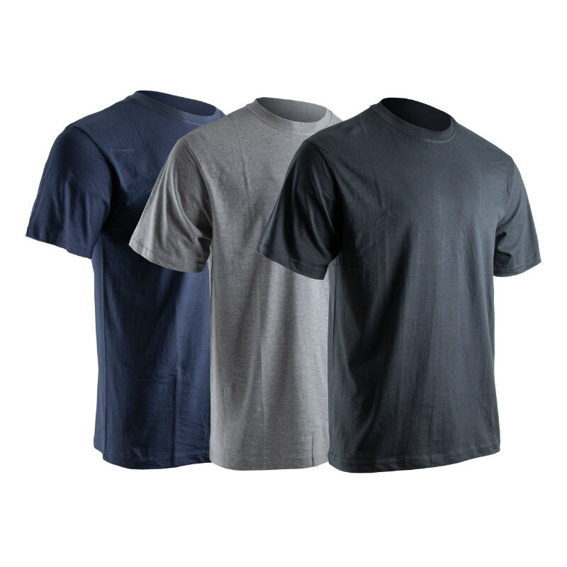 Pack 3 T-shirts manches courtes lyon LMA 9162C - Gris / noir / bleu - 3XL