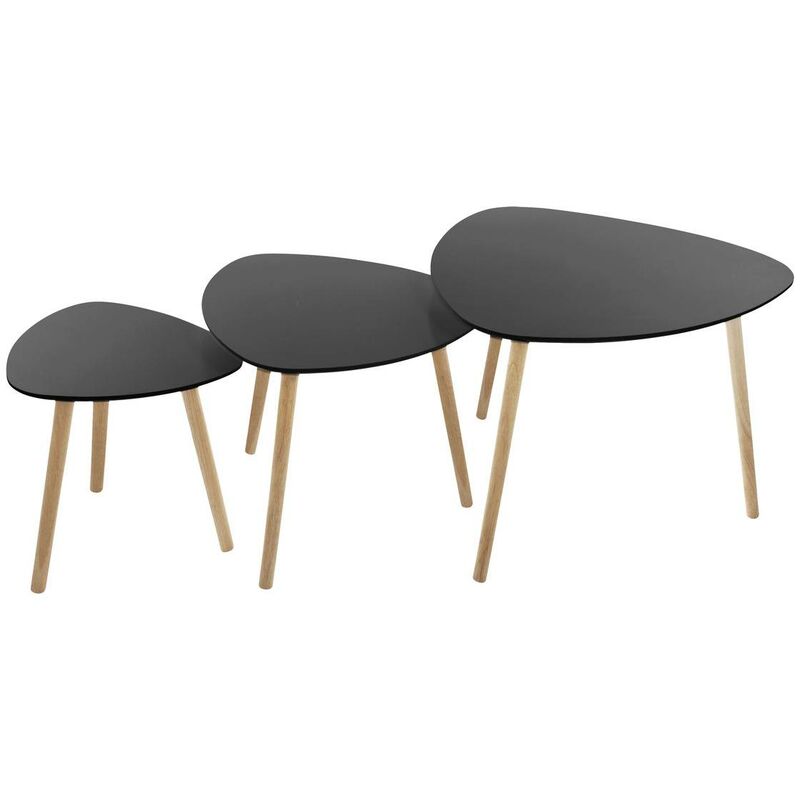 Atmosphera - Tables gigognes Mileo noir L34 46 60cm créateur d'intérieur