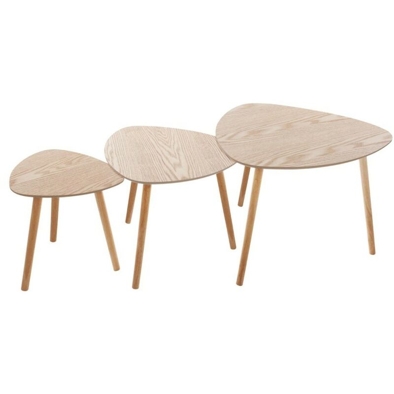 Atmosphera - Lot de 3 tables à café Mileo bois