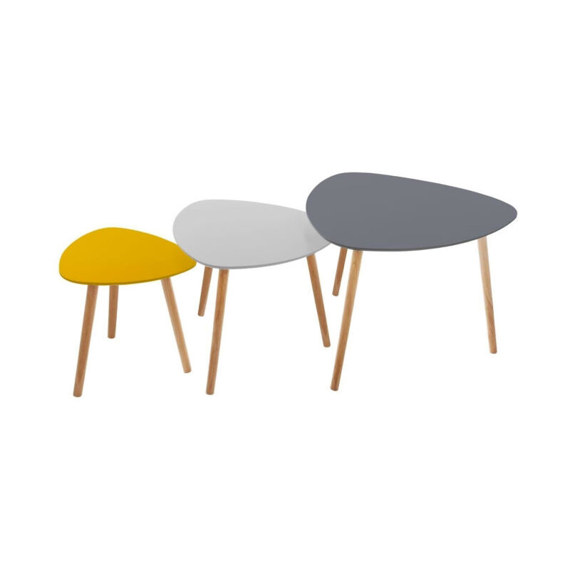 Atmosphera - Lot de 3 Tables à Café Gigognes 'Mileo' 60cm Multicolore