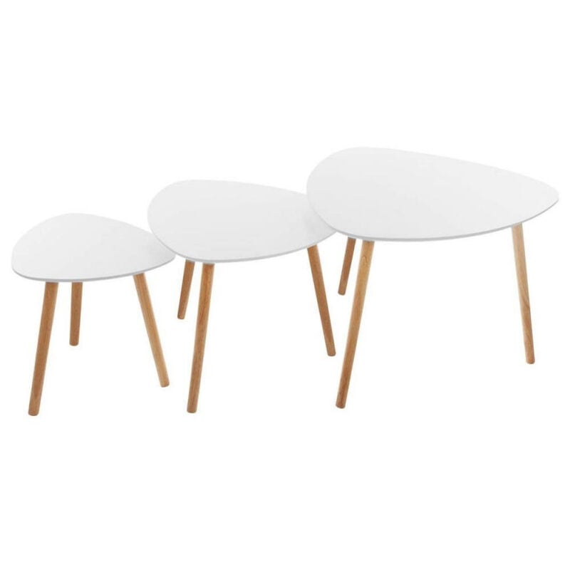 Lot de 3 tables Gigognes blanc Miléo Atmosphera