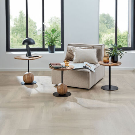 Lot de 3 tables d'appoint en bois et acier - KAORI