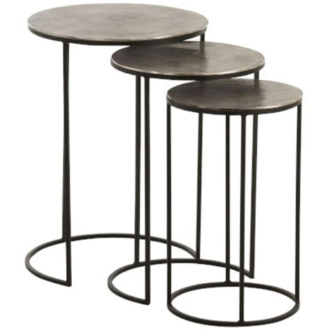 Lot de 3 Tables Gigognes Design "Roday" 60cm Noir