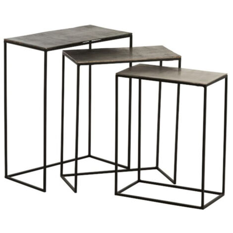 Lot de 3 Tables Gigognes Design "Slim" 65cm Noir