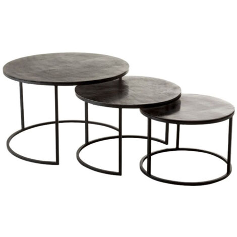 Lot de 3 Tables Gigognes "Oxidize" 80cm Noir