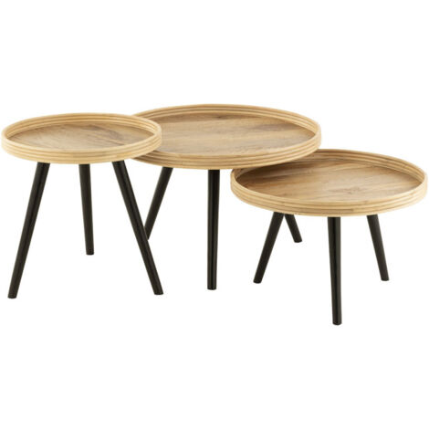 Lot de 3 Tables Gigognes "Perry" 70cm Naturel