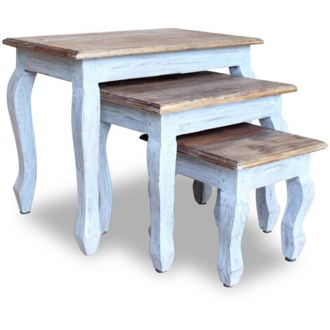 Lot de 3 Tables gigognes Tables basses  Tables d'appoint Bois de récupération massif 93111