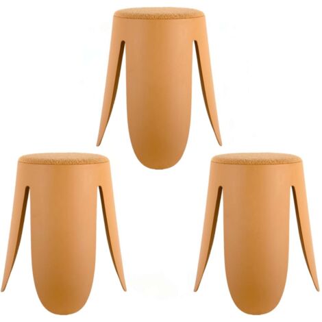 Lot de 3 tabourets empilables avec assise en bouclette KEYSTONE