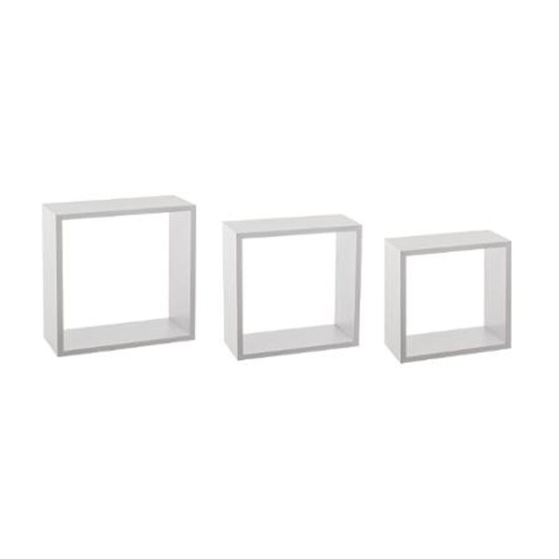 Five Simply Smart - Lot de 3 Étagères Murales 'Cube' 30cm Blanc