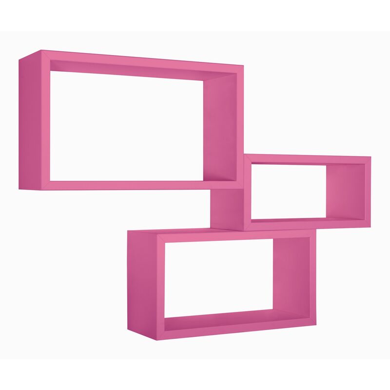 Tagères à mur rectangulaires lot de 3 pc mod. trittico fuchsia