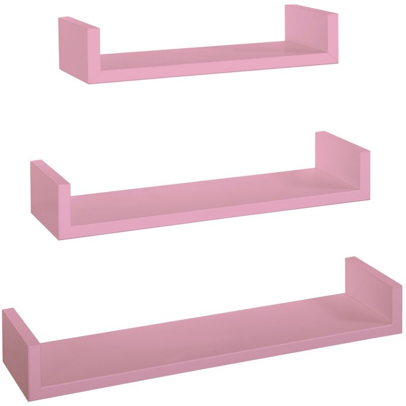 Ahd Amazing Home Design - tagères à mur modernes lot de 3 pc mod. calamita rose