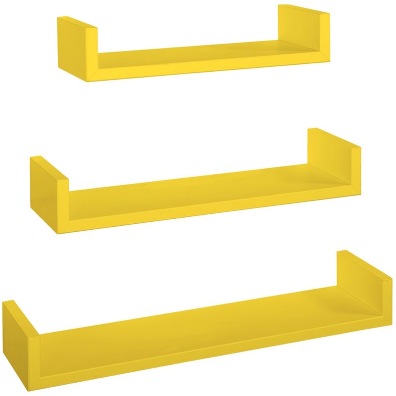 Ahd Amazing Home Design - tagères à mur modernes lot de 3 pc mod. calamita jaune