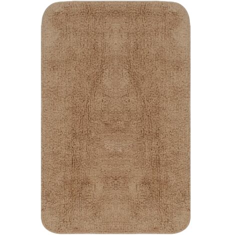 Lot de 3 Tapis de bain Tapis de salon Style Moderne - Tissu Beige BV378650 - BonneVie