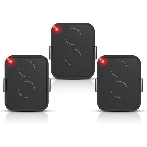 Lot de 3 Télécommande Compatible Nice Era ONE2/ON2E/ON4E/ON1E,433,92 MHz Télécommande Porte de Garage,Rolling Code,2 Canaux(Noir)