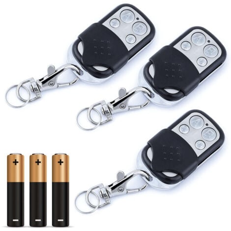 Lot de 3 télécommande de Porte de Garage, Télécommande Garage Portail Universelle, Clonage de Télécommande avec 4 Touches et Fréquence Fixe 433,92 MHz pour Portes de Garage,OUYLAF