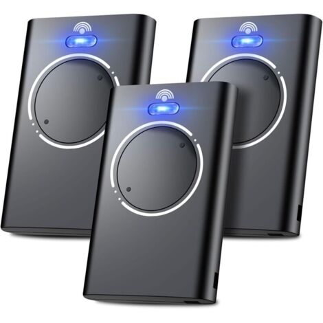 Lot de 3 Telecommande Portail, Telecommande Porte de Garage, Telecommande 868MHz, Compatible avec XT2 868 SLH LR, XT4 868 SLH LR, 2 Canaux Noir